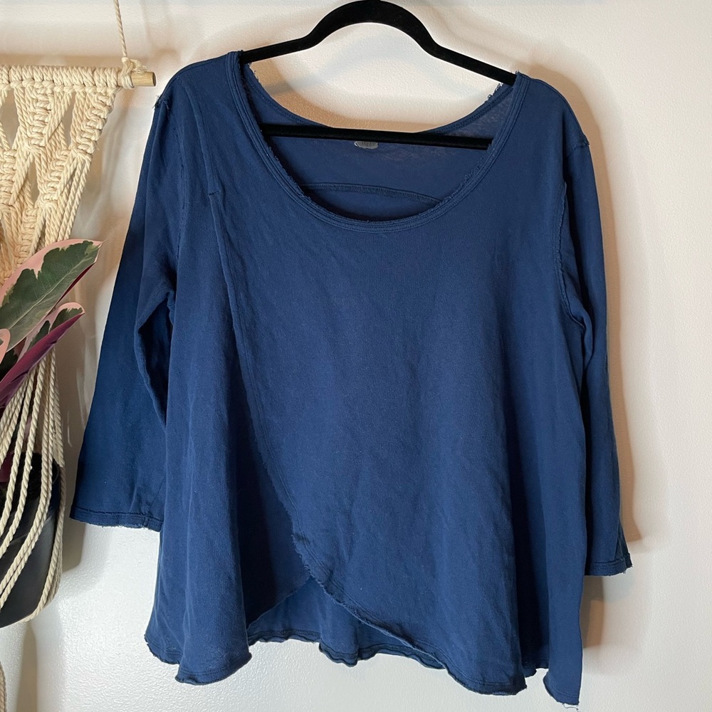 We the Free cotton wrap top. Lovely blue details